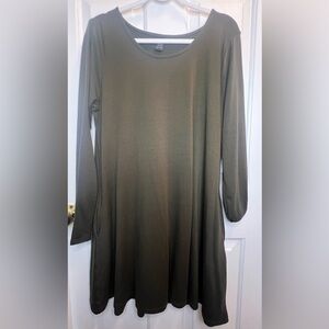 Olive Green Long Sleeve Dress
